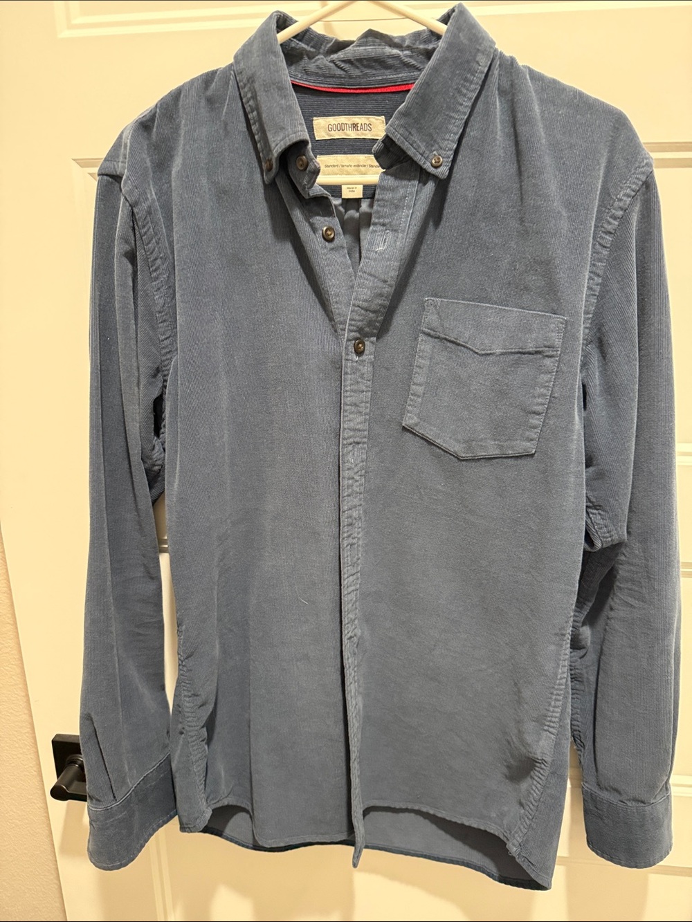 Goodthreads Dusty Blue Corduroy Button-Down Shirt